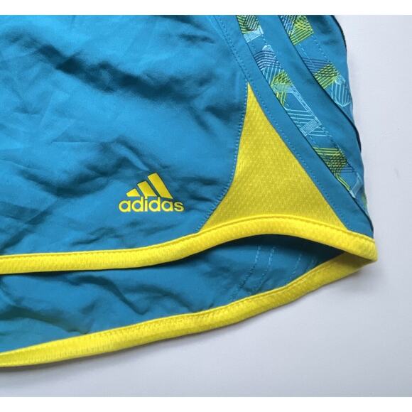 Adidas Womens Running Shorts Work Out Active Blue Yellow Size XL NWT - Picture 5 of 7